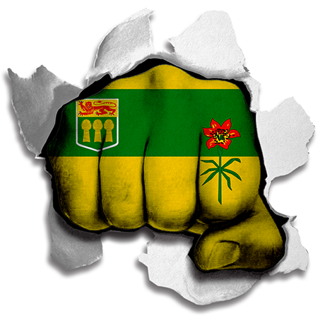 Fist Saskatchewan Flag Logo vinyl decal